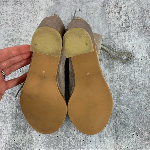 Jeffrey Campbell Taupe CORS Anthropologie Suede Leather PEEP TOE BOOTIES 6 - Picture 12 of 15